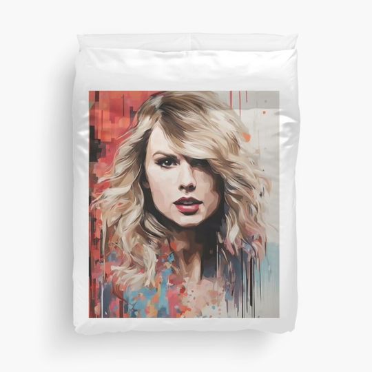 Discover Taylor Inspired Abstract Art Print – Unique Home Decor, Vibrant Wall Art Duvet Cover