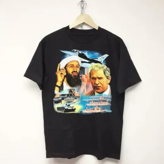 Discover 9-11 Vintage T-Shirt Rap Tee Osama Bin Lade Shirt