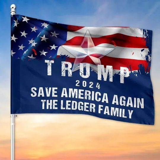 Discover Personalized Trump Save America Again Garden House Flag, Trump Support Flag Gift