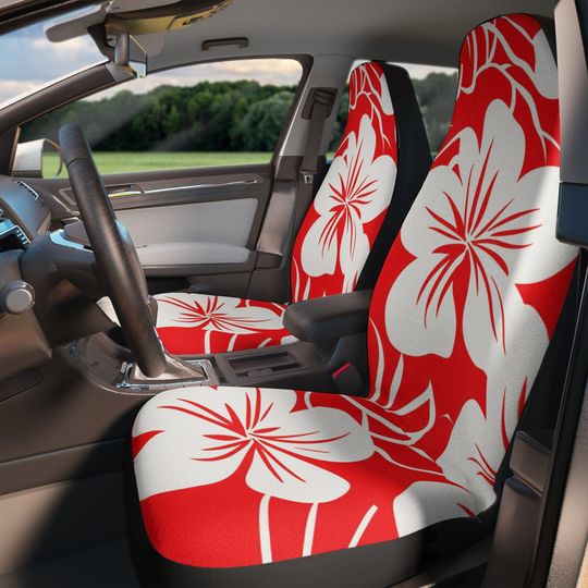 Discover Hawaiian Hibiscus Car Seat Cover - Tropical Pattern Bucket Seat Covers