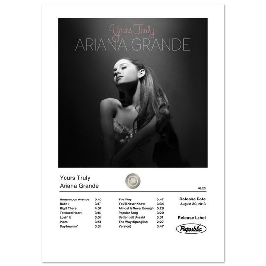 Discover Yours Truly Album Cover Poster | Ariana Poster