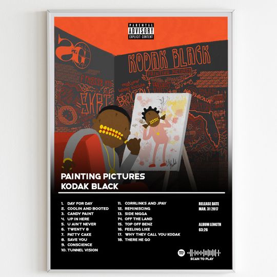 Discover Kodak Black - Painting Pictures Minimalist Album Poster  Music Gift