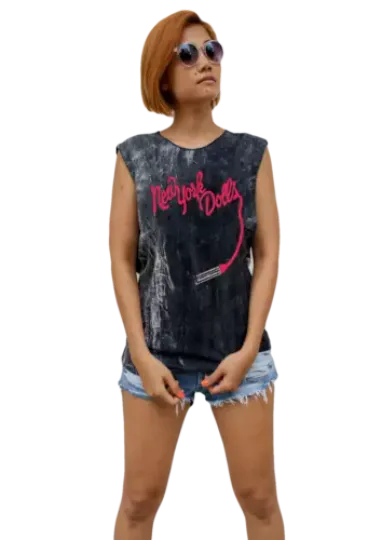 Discover New York Dolls Men Women's Stonewash Tank Top