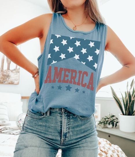 Discover America Tank Top Trendy 4th Of July Tee Cute Fourth Of July