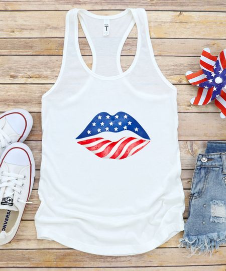 Discover America Land of the Free Women's Tank Top, 4th of July Wear
