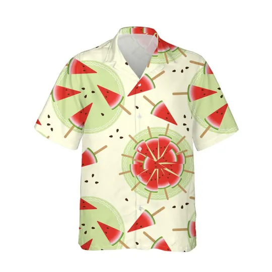 Discover Watermelon Hawaiian Shirt, Tropical Fruit Pattern Summer Aloha Shirt