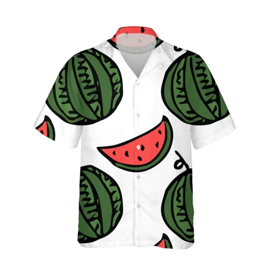 Discover Watermelon Hawaiian Shirt, Tropical Fruit Pattern Summer Aloha Shirt