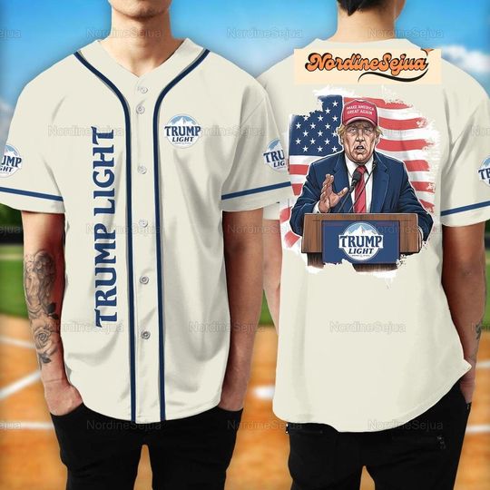 Discover Trump Light Beer Baseball Jersey, Fourth Of July Shirt, Donald Trump Jersey