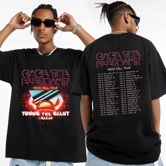 Discover Cage the Elephant Neon Pill Tour 2024 Shirt,  Neon Pill 2024 Tour Merch