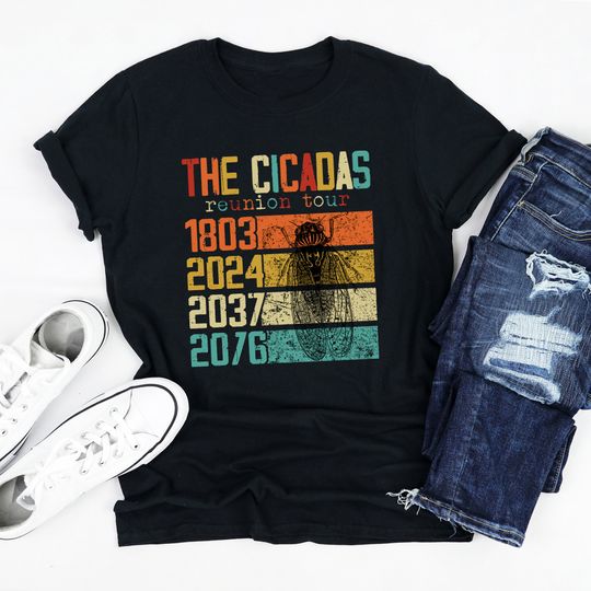 Discover The Cicadas Reunion Tour Shirt, Vintage Funny Cicada Summer 2024 Shirt
