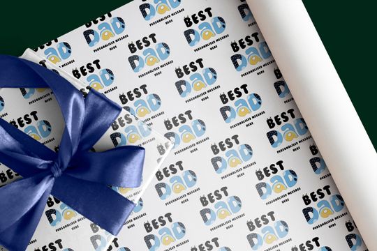 Discover Personalised Best Dad Wrapping Paper | Custom Message, Birthday, Fathers Day