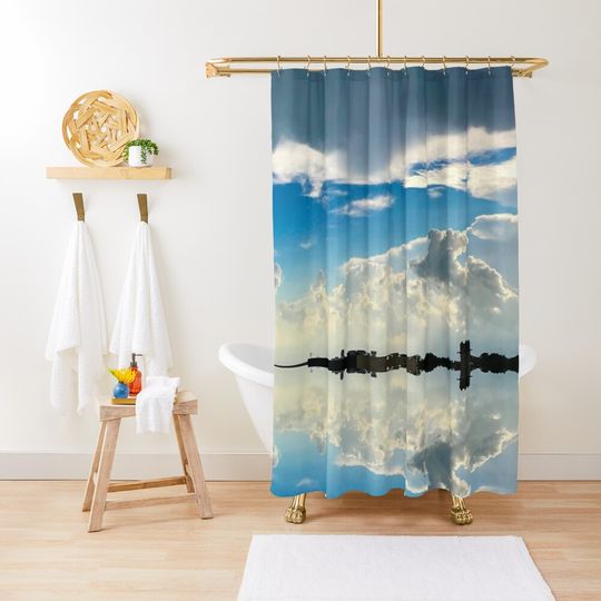 Discover Mirror Horizon - Abstracted Photograph Shower Curtain