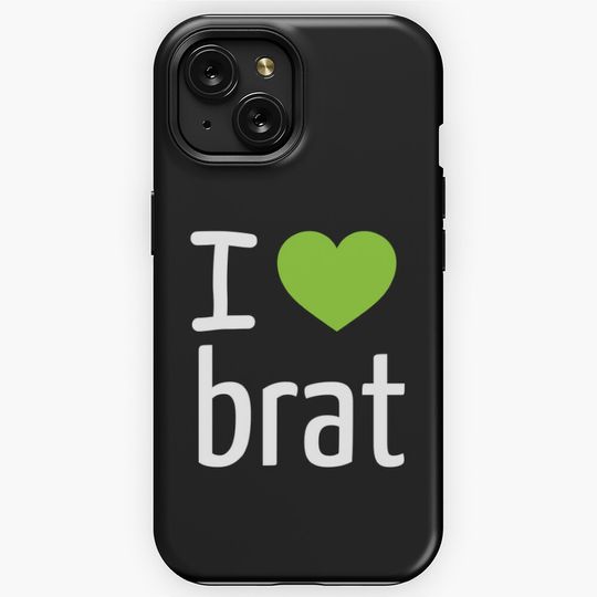 Discover Brat ; I love brat, charli brat, green, love iPhone Case