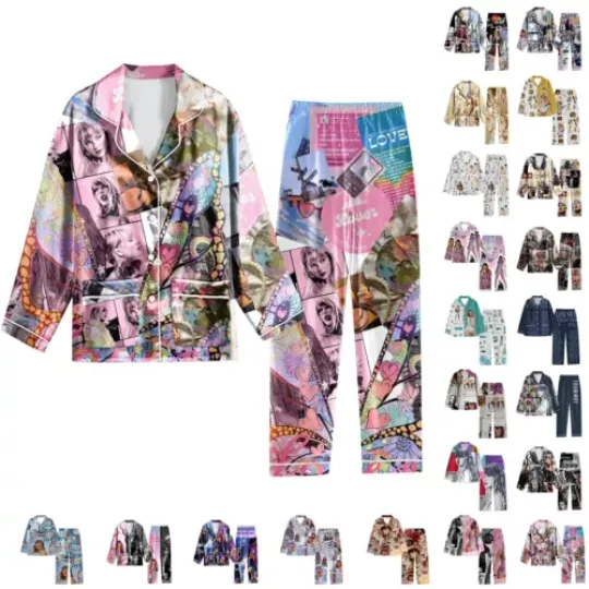 Discover Women's Long Sleeved Pajamas Set Nightwear Fans Gift Spring Summer Fall Loose