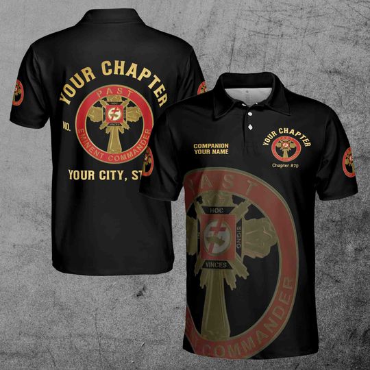 Discover Customize Name Chapter Masonic Knights Templar Past Polo Shirt