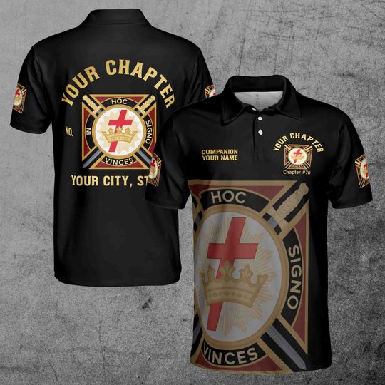 Discover Customize Name Chapter Masonic Knights Templar Freemasonry Men's Polo Shirt