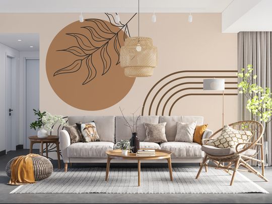 Discover Boho Sun Linear Shapes Peel and Stick Wallpaper