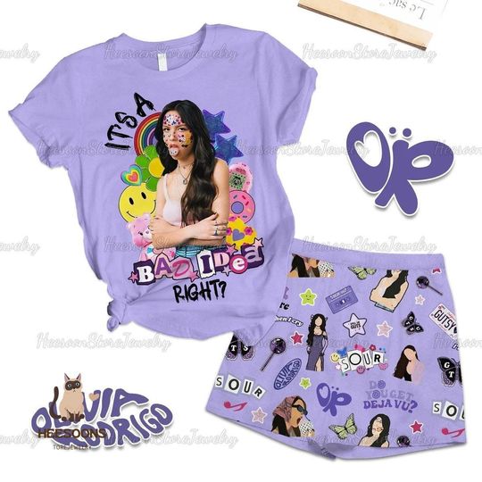 Discover Olivia Rodrigo Short Pajama Shirts, Olivia Rodrigo Merch