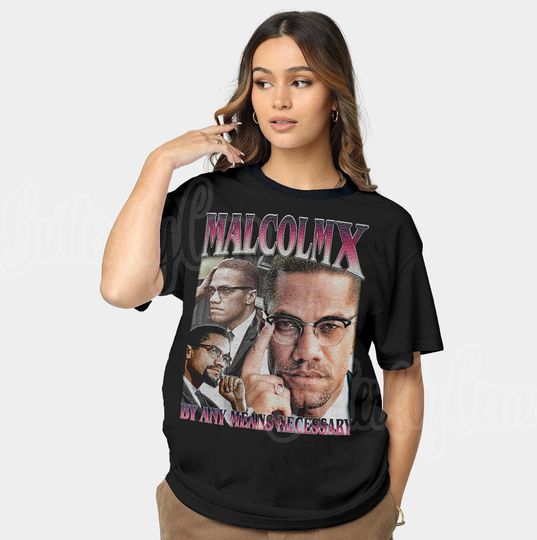 Discover Malcolm X Tshirt Vintage STYLE, Malcolm X Rock Style Bootleg Tee