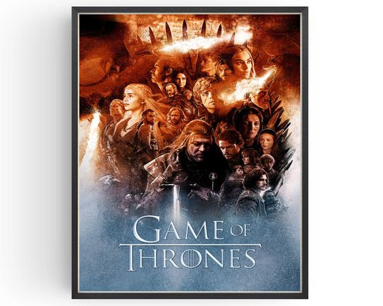 Discover Game of Thrones Poster Dragon Wall Art Classic TV Man Cave Prints