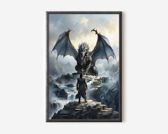 Discover Game of Thrones Inspired Oil Painting, John Snow and Dragon