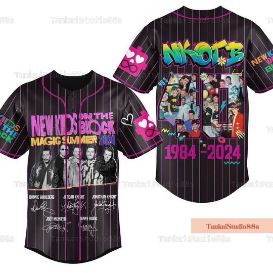 Discover NK on The Block Jersey, Magic Summer 2024 Tour Shirt, NKOT Block 40th Anniversary Baseball Jersey
