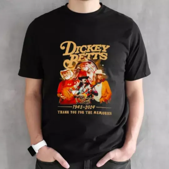 Discover Dickey Betts 1943-2024 Thank You Memories Signature T-Shirt