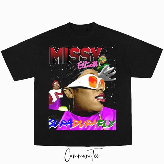 Discover Missy Elliott Rap Tee Big Face Head Vintage Style Graphic Hip Hop 90s 00s T-shirt