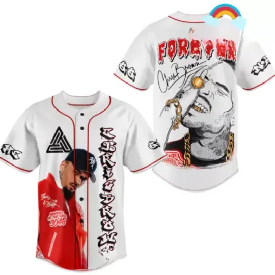 Discover Chris Brown Forever Customized White Baseball Jersey