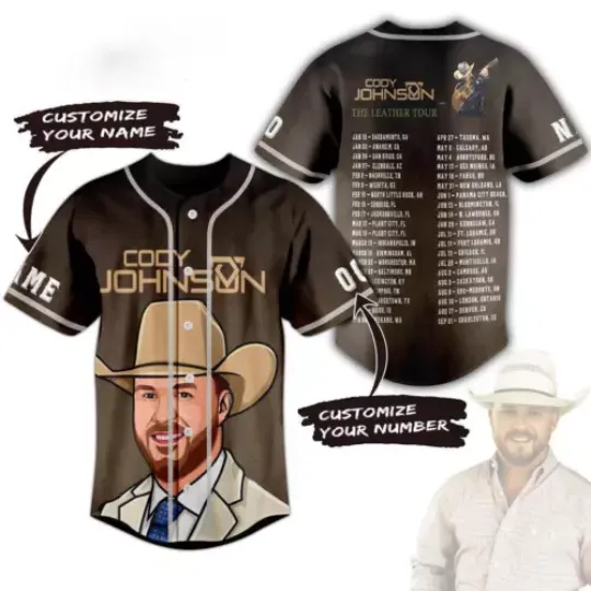 Discover Cody Johnsonn The Leather Tour Custom Baseball Jersey