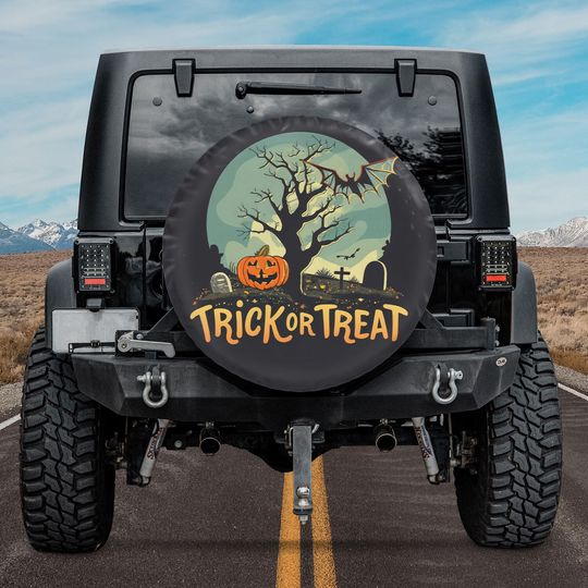 Discover Trick Or Treat Magical And Scary Pumpkin Spare Tire Cover