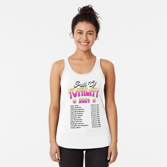 Discover Solar Eclipse 2024 Tour - Path of totality Racerback Tank Top