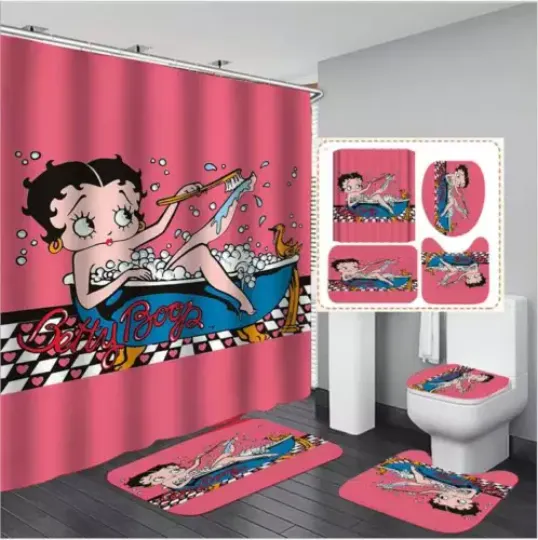 Discover Betty Boop Sexy Women Shower Curtain Toilet Lid Cover