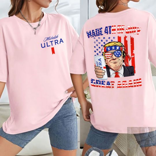 Discover Trump Michelob Ultra  Shirt, Make Trump 4th of July Great Again Shirt