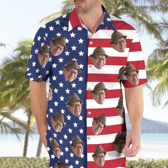 Discover Custom Independence Day Hawaiian Shirts For Men Women, American Flag Hawaiian Shirt