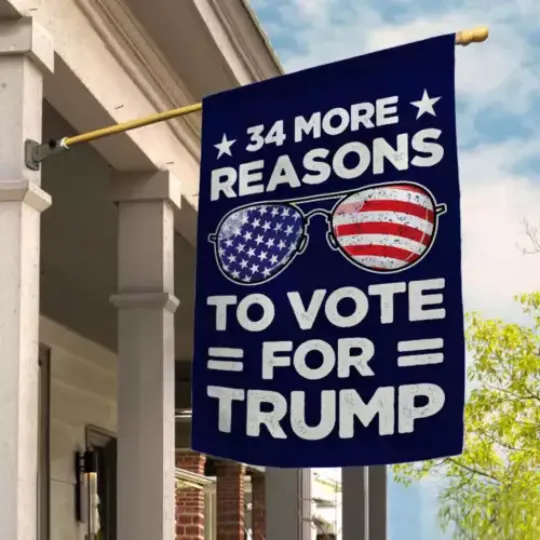 Discover 34 More Reasons To Vote For Trump Vote Felon 2024 Sunglasses US Flag
