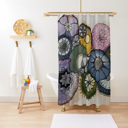 Discover Mollusk Garden  Shower Curtain