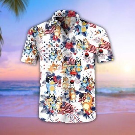 Discover BlueyDad 4th of July Hawaiian Shirt