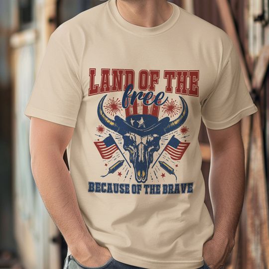 Discover Land of the Free American Flag Shirt for July 4th
