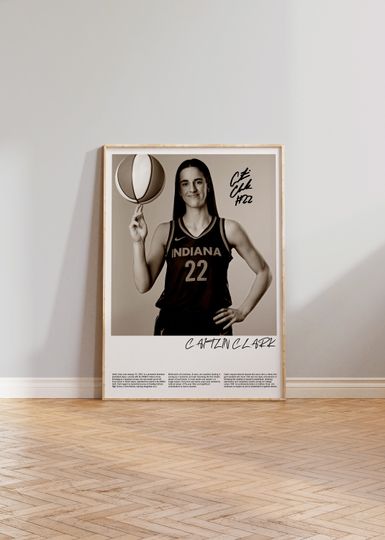 Discover Caitlin Clark Poster | Signed Black and White Print | Basketball