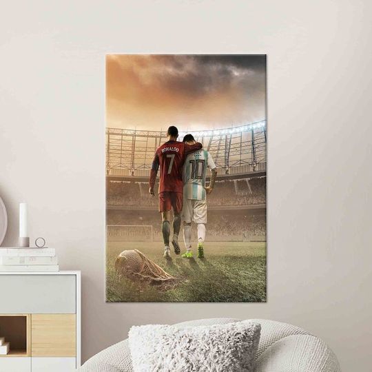Discover Lionel Messi Cristiano Ronaldo, Motivational Canvas Art, Sport Poster, Lionel Messi Poster