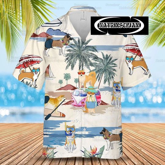 Discover Akita Summer Beach Hawaiian Shirt, Beach Shirt