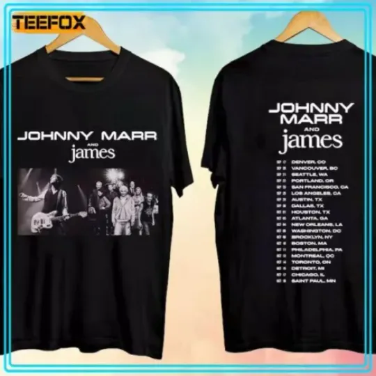 Discover Johnny Marr and James Tour 2024 Music T-Shirt