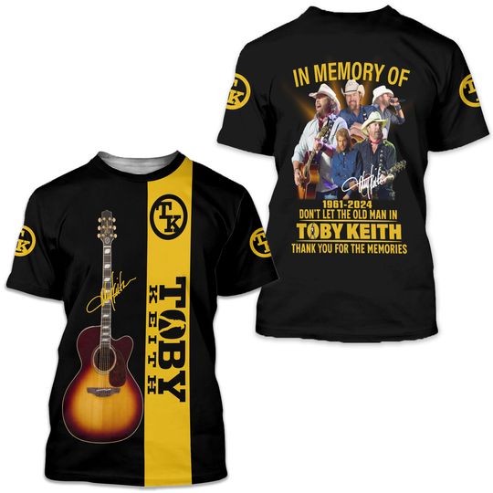 Discover Toby Keith In Memory 1961-2024 Don't Let The Old Man In Thank You 3D T-Shirt
