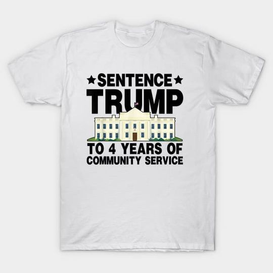 Discover Funny 2024 Sentence To 4 Years Of Community Service - Sentence Trump - T-Shirt