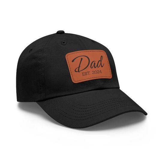 Discover Dad Hat Est. 2024 with Leather Patch, Expecting Dad gift, First time dad gift
