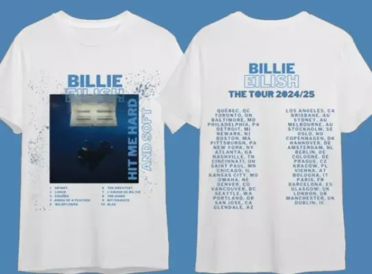 Discover HOT Billie Eilish Hit Me Hard and Soft World Tour 2024 T-Shirt