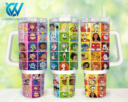 Discover Movies Characters 40oz Tumbler , Cartoon Characters 2 pieces 40 oz Tumbler