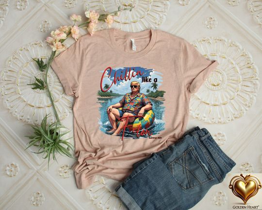 Discover Chillin Like A Felon Summer 2024 Shirt, Funny Trump 2024 Shirt, Republican Shirt