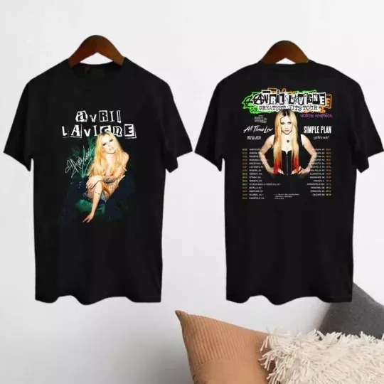 Discover Avril Lavigne Signature Shirt, Avril Lavigne Greatest Hits Tour 2024 Shirt, Gift